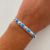Pulsera tejida Bolas Diamantadas 5mm Oro blanco 18k 0,7 Gr