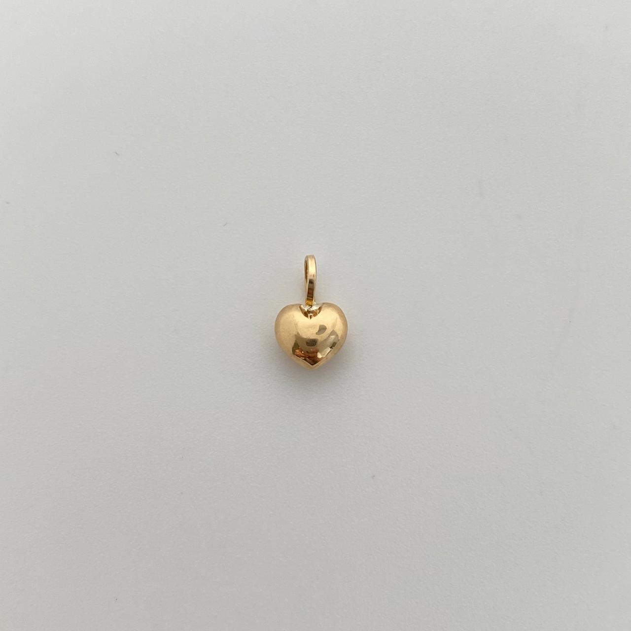 Dije Corazon inflado Oro amarillo 18k 0,30 Gr / 1,0 Cm