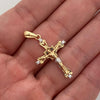 Dije cruz cristo con circones blancos  Oro amarillo 18k 2,85 Gr / 18,7 mm / 3,2 Cm