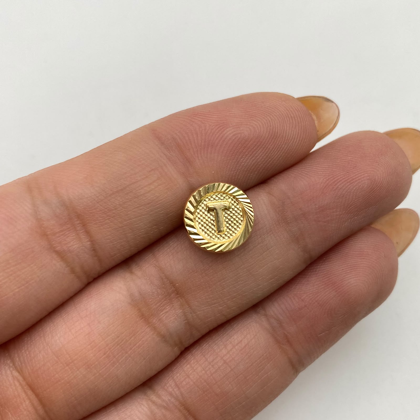 Herraje tambor letra t Oro amarillo 0,5 Gr / 1 Cm
