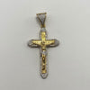 Dije Cruz circones blancos Oro amarillo y Oro blanco 18k 6,6 Gr / 25,4 mm / 5,3 Cm