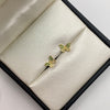 Topos Mariposa circones blancos y verdes Oro amarillo 18k 1 Gr / 8,5 mm