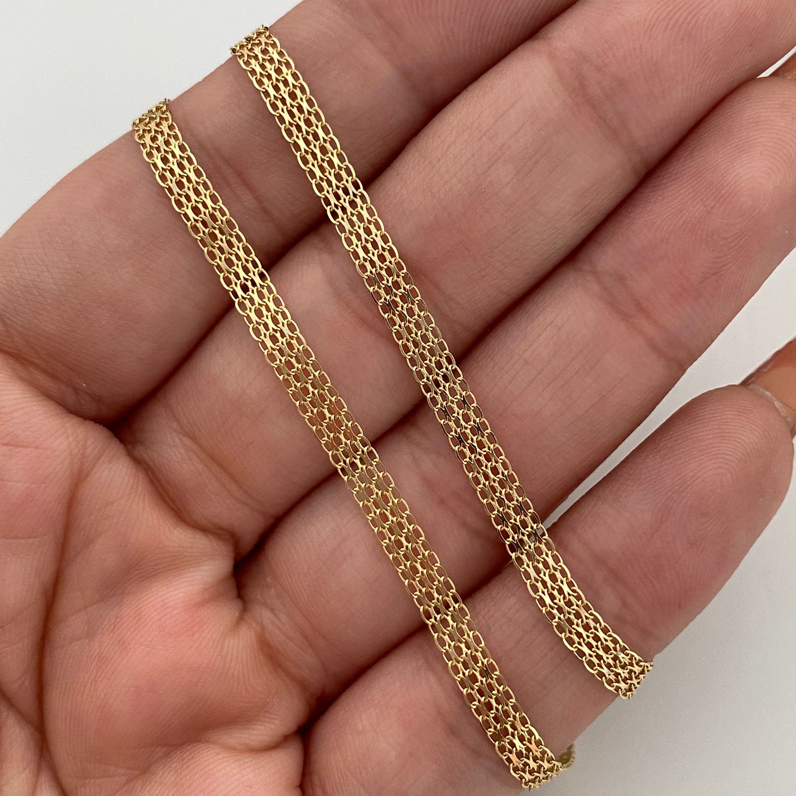 Cadena It china doble carril tipo espejo Oro amarillo 18k +2 / 4,8 Gr / 4 mm / 45 Cm