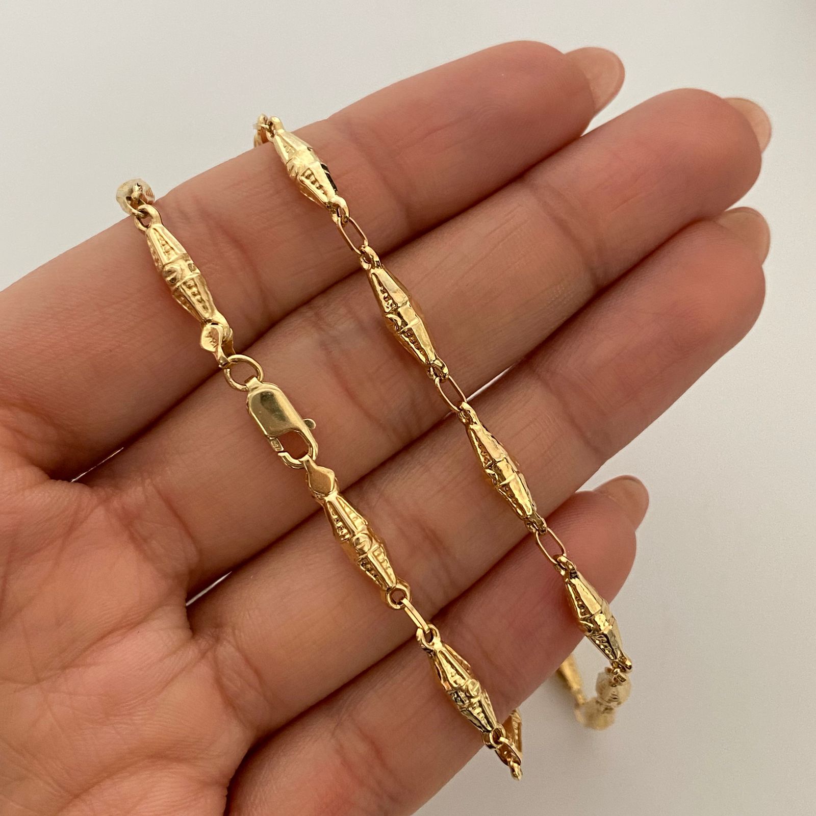 Cadena Rustica Dubai Oro amarillo 18k 7,10 Gr / 3,7 mm / 60 Cm Broche 0,60