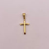 Dije Cruz tubular Oro amarillo 18k 0,65 Gr / 12,9 mm / 3 Cm