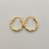 Candonga entorchada  Oro amarillo 18k 1,85 Gr / 2,3 Cm