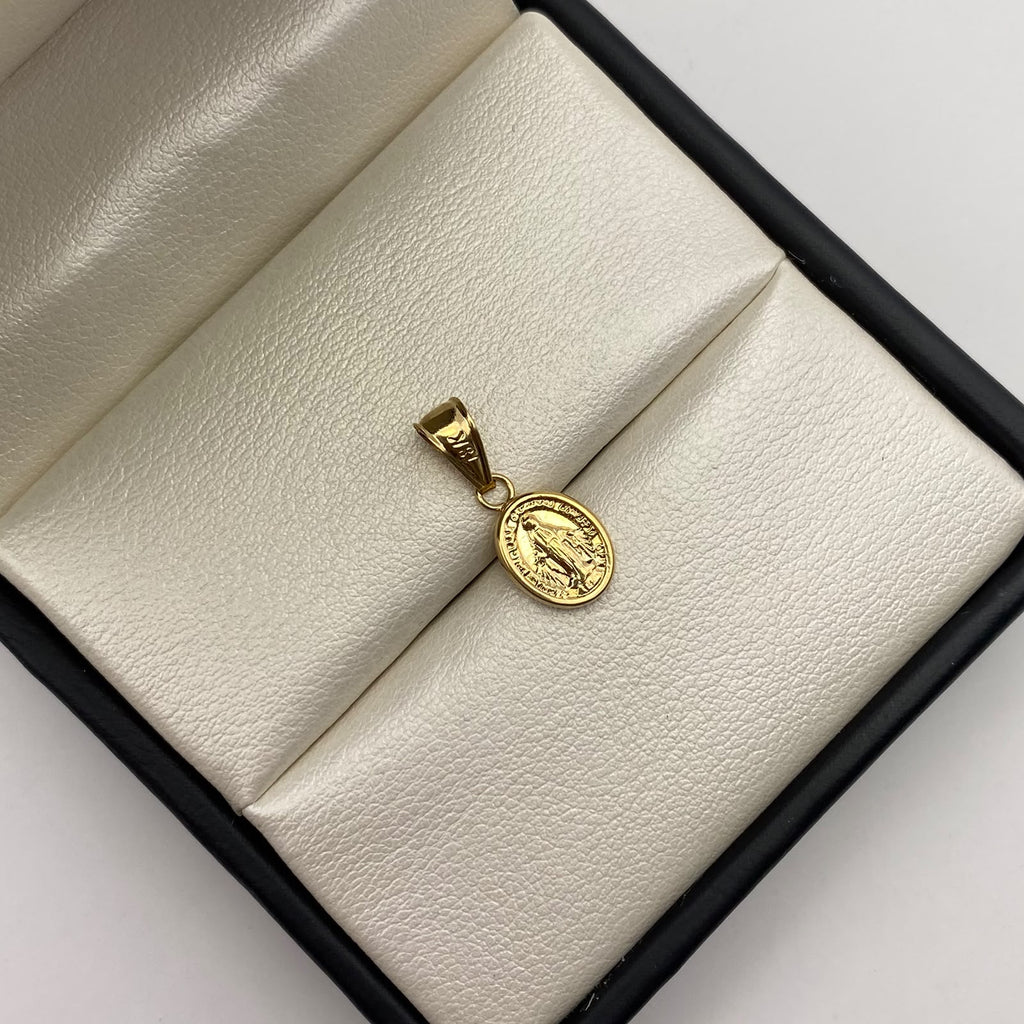 Dije virgen milagrosa Oro amarillo 18k 0,55 Gr / 8,2 mm / 2 Cm