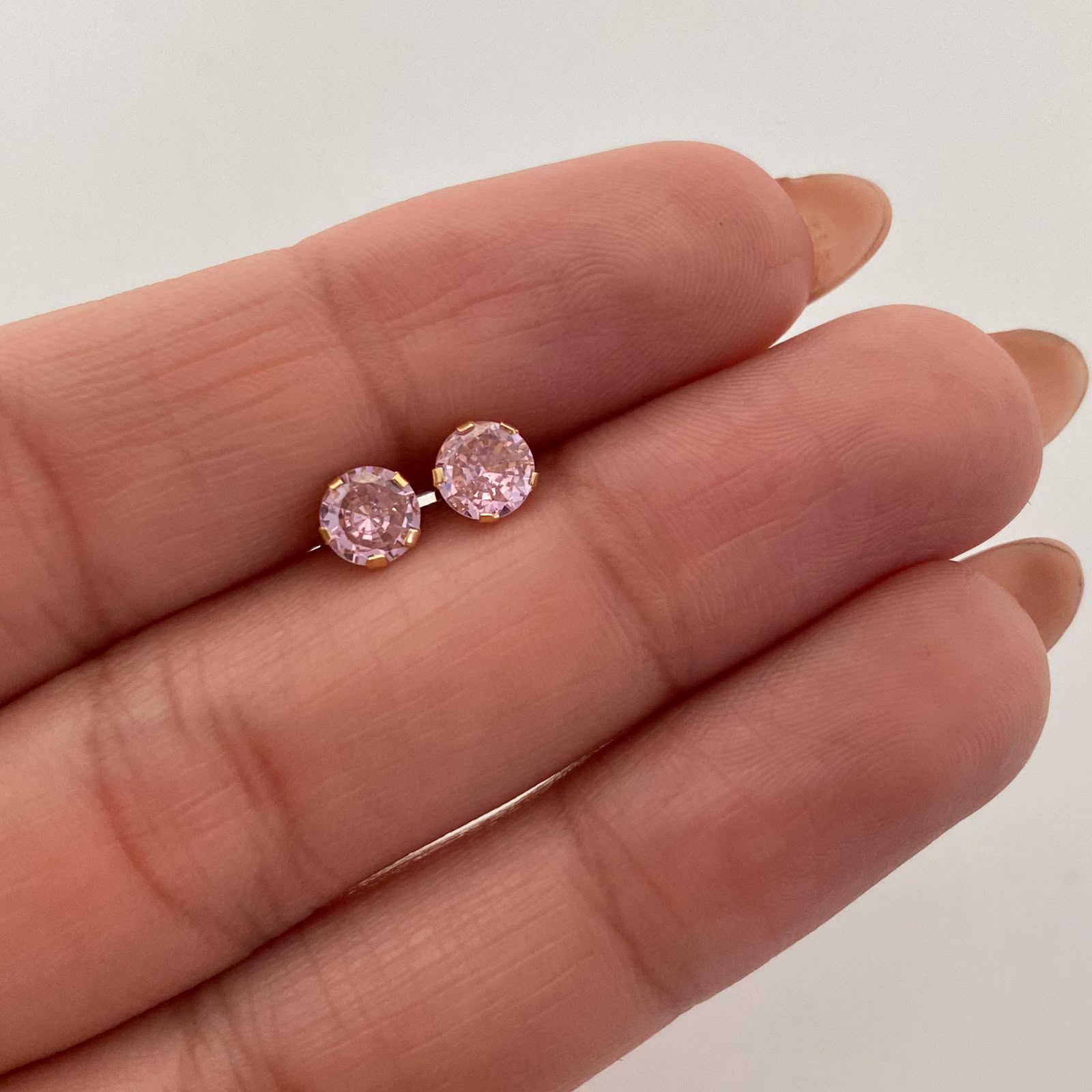 Topos Circon Rosado Oro amarillo 18k 0,8 Gr / 5,2 mm