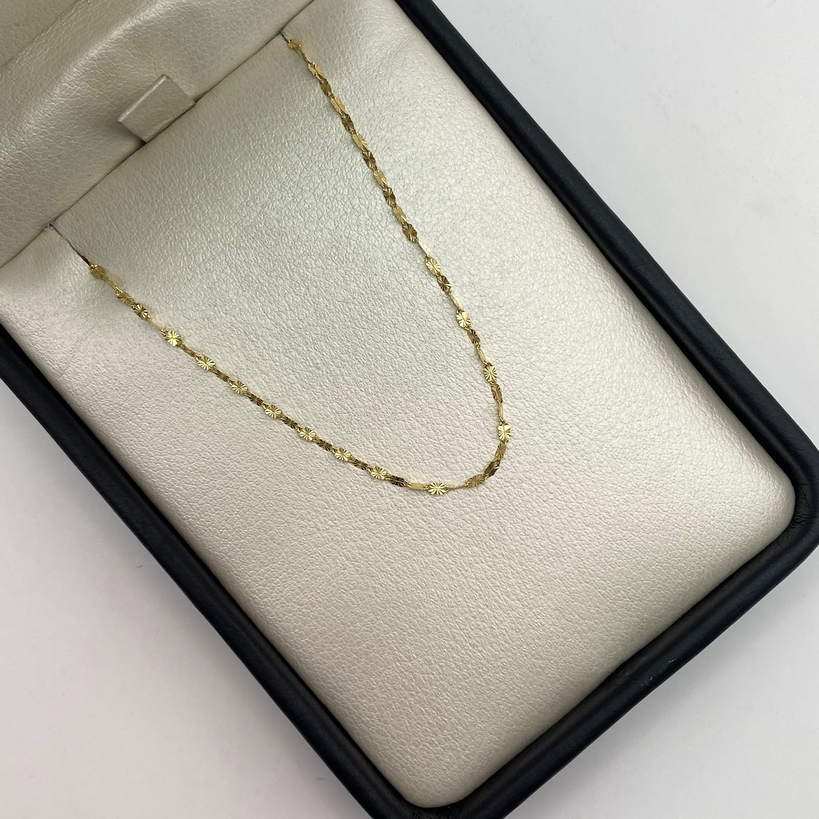 Cadena It Flor espejo Oro amarillo 18k 0,95 Gr / 1,4 mm / 45 Cm