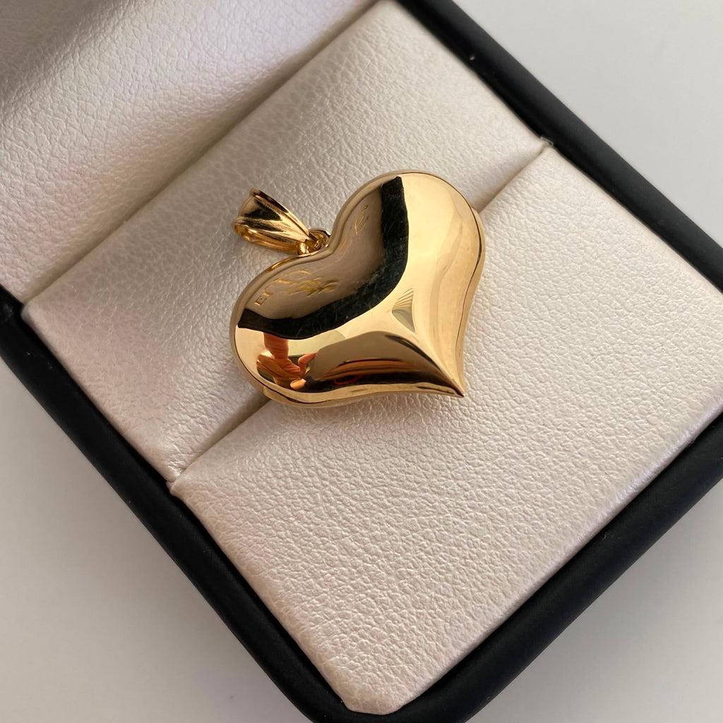 Dije It Corazon Inflado Oro amarillo 18k +6 / 2,15 Gr / 22,8 mm / 2,5 Cm