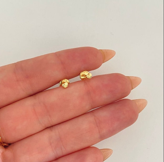 Topos Mini Corazon Diamantado Oro amarillo 18k 0,4 Gr / 3,4 mm