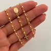 Rosario Virgen Milagrosa Cruz Casting Oro amarillo 18k 7,45 Gr / 3,2 mm / 50 Cm Broche 0,30