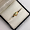 Anillo Troquel corazon circon verde Oro amarillo 18k / Talla 8 1/2 / 1,9 Gr / 2,8 mm