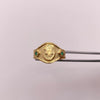 Anillo Troquel virgen Milagrosa circones verdes Oro amarillo 18k / Talla 10 / 2,8 Gr / 4,9 mm