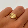 Anillo Corazon Diamantado Oro amarillo 18k / Talla 7 / 2 Gr / 3,1 mm