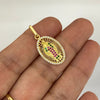 Dije virgen guadalupe ovalo casting colores Oro amarillo 18k 1,95 Gr / 2,7 Cm