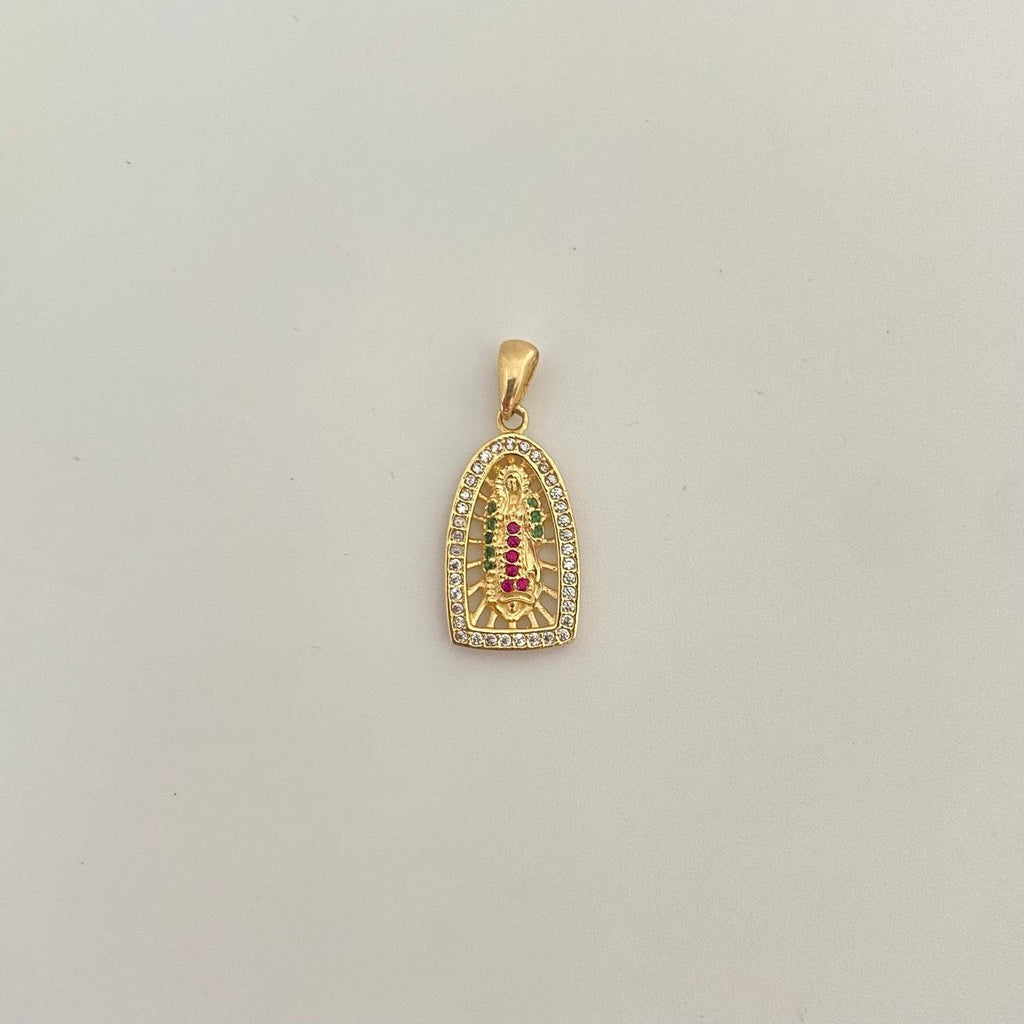 Dije virgen guadalupe borde casting  Oro amarillo 18k 2,4 Gr / 2,5 Cm