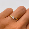 Anillo Solitario Oro amarillo 18k / Talla 7 / 1,2 Gr / 1,3 mm