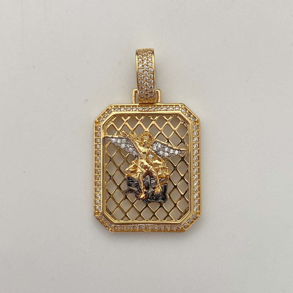 Dije Placa San Miguel Casting Oro amarillo 18k 10,5 Gr / 25,2 mm / 4,1 Cm