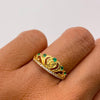 Anillo 15 Casting Verde Oro amarillo 18k / Talla 7 / 2,15 Gr