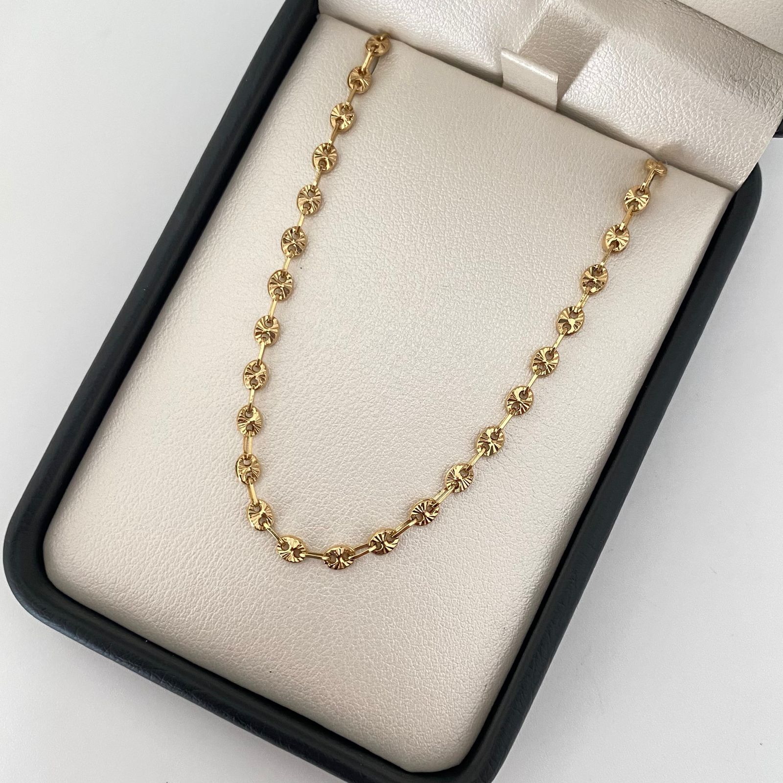 Cadena gc diamantada Oro amarillo 18k 6,90 Gr / 3,3 mm / 51 Cm Broche 0,30