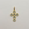 Dije Circulo circones azul pastel Oro amarillo 18k 2,4 Gr / 17,3 mm / 3,2 Cm