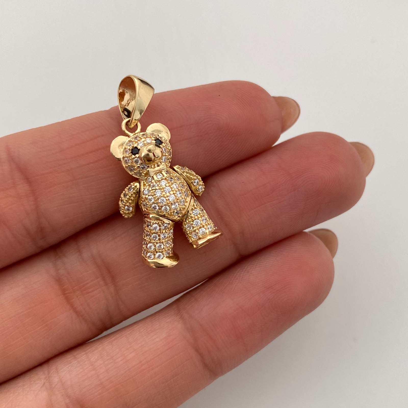 Dije Oso Articulado Moño Casting Oro amarillo 18k 4,45 Gr / 13,1 mm / 2,8 Cm