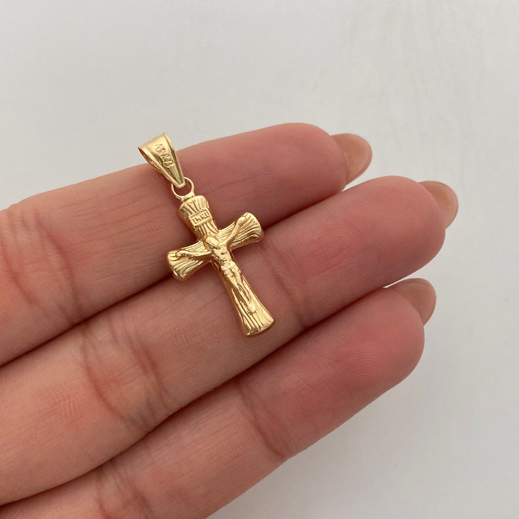 Dije Cruz Oro amarillo 18k 0,8 Gr / 13,5 mm / 3 Cm