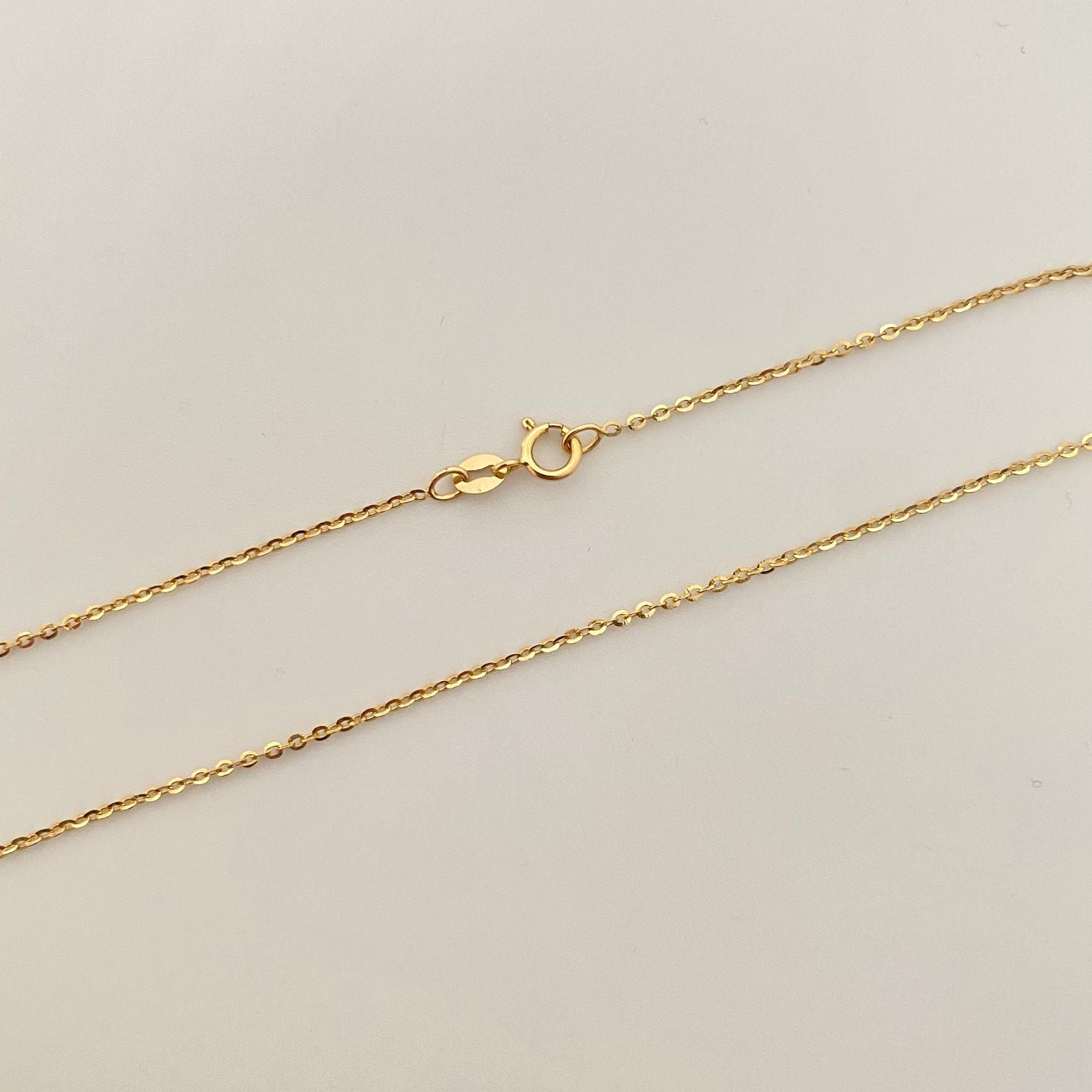 Cadena It trebol diamantado aro seguido Oro amarillo 18k +4 / 3,5 Gr / 18,3 mm / 51 Cm