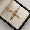 Dije cruz cristo con circones blancos  Oro amarillo 18k 2,85 Gr / 18,7 mm / 3,2 Cm