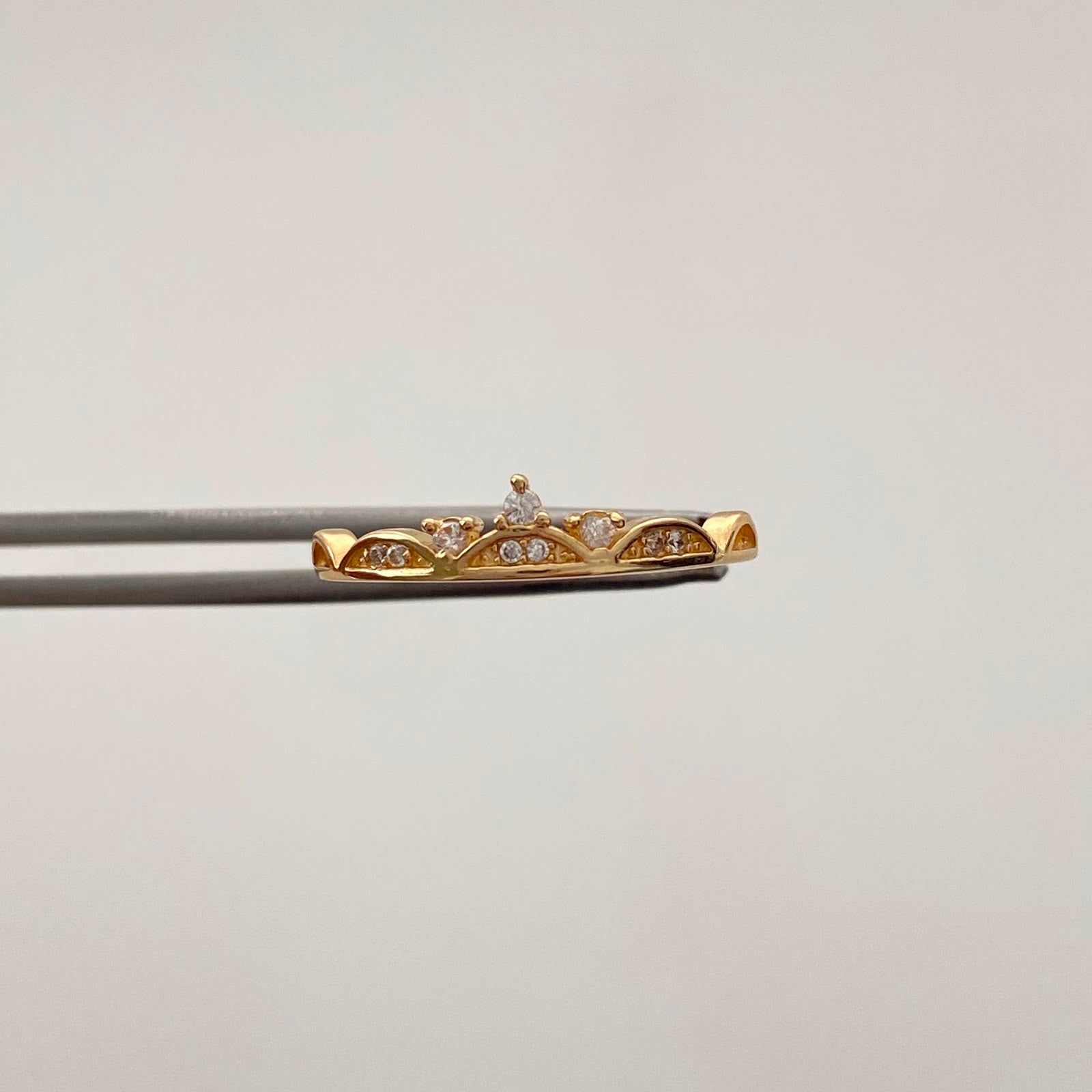 Anillo 15 Tiara Casting Blanco Oro amarillo 18k / Talla 7 / 1,8 Gr