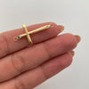 Herraje Cruz Tubular Oro amarillo 18k 0,7 Gr / 3,2 Cm