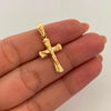Dije Cruz Cristo Oro amarillo 18k 0,8 Gr / 13,6 mm / 3 Cm