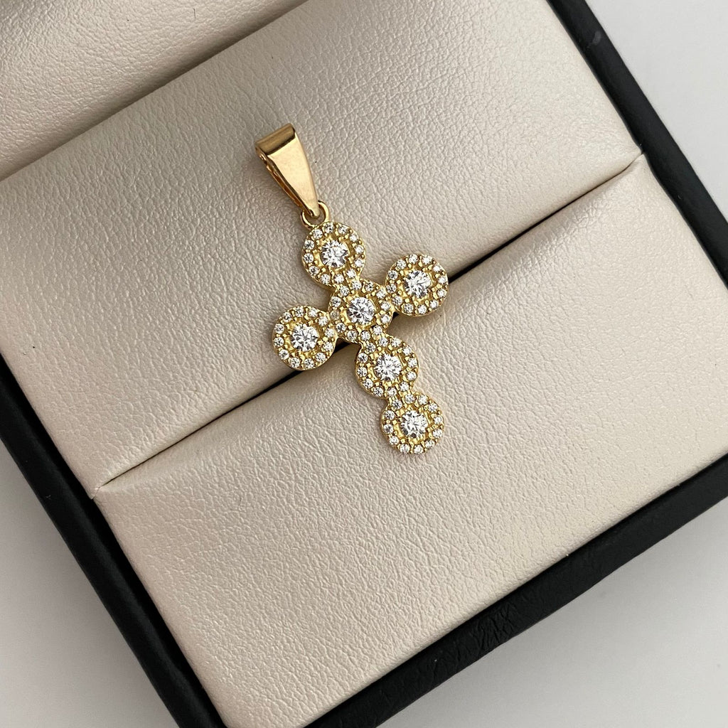 Dije cruz casting blanco  Oro amarillo 18k 2,6 Gr / 3 Cm