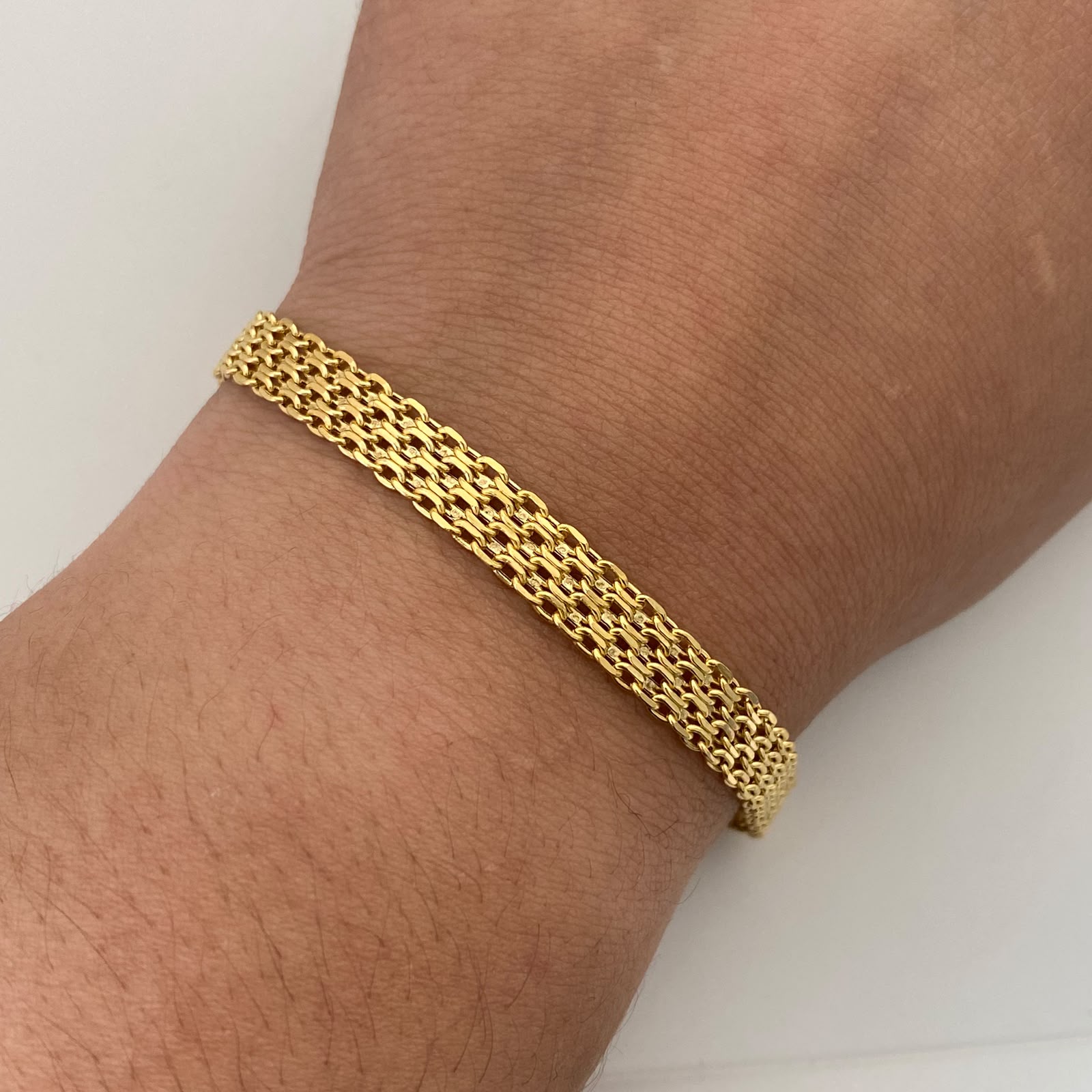 Pulso It China dos Carriles Oro amarillo 18k +1 / 6,45 Gr / 6,5 mm / 20,2 Cm