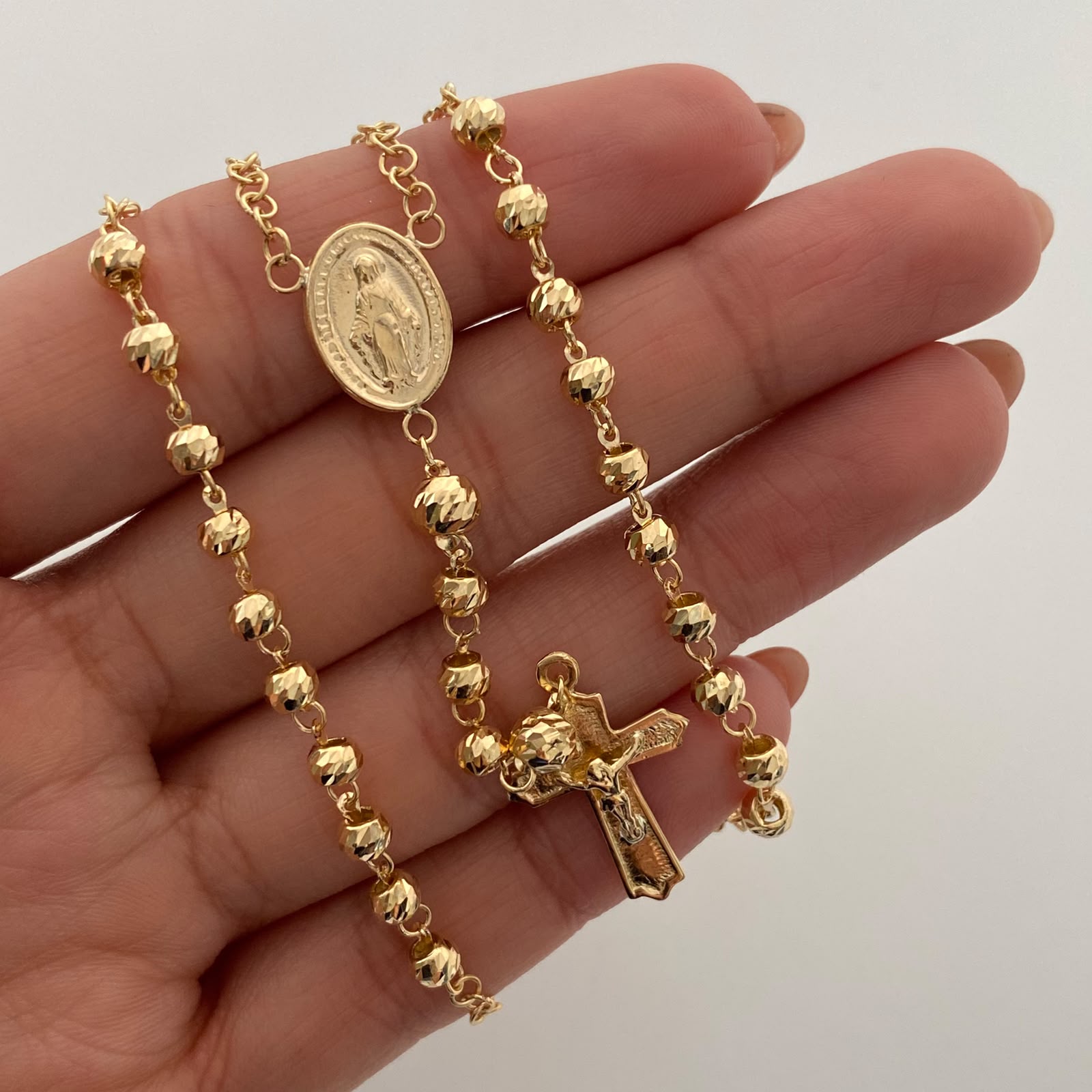 Rosario Virgen Milagrosa Oro amarillo 18k 10,20 Gr / 4,1 mm / 50 Cm Broche 0,40