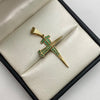Dije cruz clavo verde Oro amarillo 3,05 Gr / 4 Cm