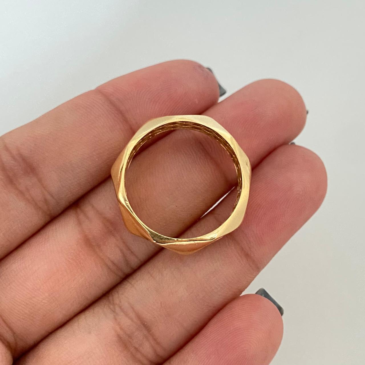 Anillo sello tipo rombos Oro amarillo 18k / Talla 11 1/4 / 5,6 Gr