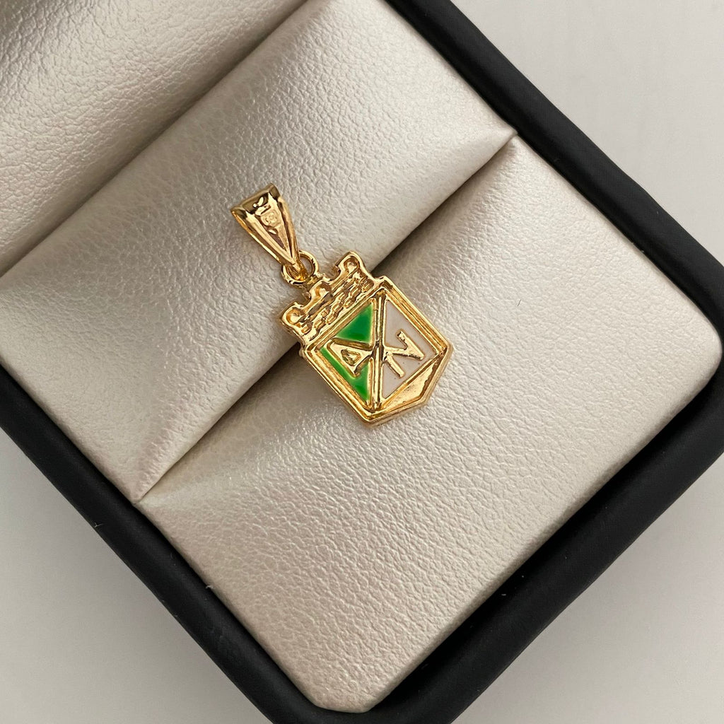 Dije Escudo Equipo Oro amarillo 18k 0,75 Gr / 9,5 mm / 2 Cm