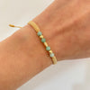 Pulsera tejida con bolas y cilindros y diamantados  Oro amarillo 18k 0,3 Gr