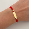 Pulsera tejida con placa ovalada y balines diamantados 4mm  Oro amarillo 18k 0,8 Gr