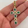 Dije Cruz Casting Verde Oro amarillo y Oro blanco 18k 5,7 Gr / 22,6 mm / 5,1 Cm