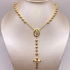 Rosario bola diamantada 5 y 6 virgen milagrosa  Oro amarillo 18k 15,20 Gr / 60 Cm