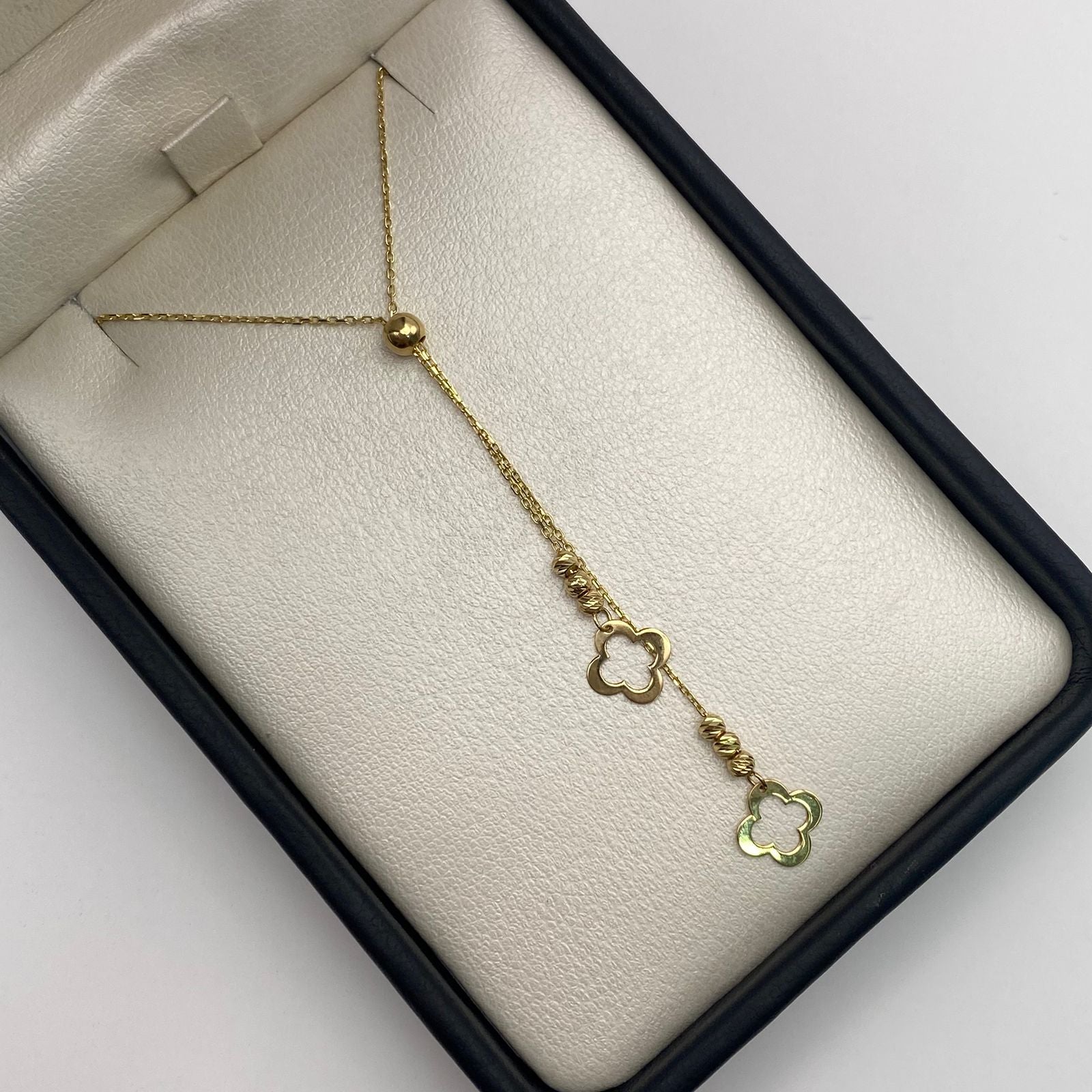Cadena It Aro segudido especial Trebol Silueta Oro amarillo 18k 2,4 Gr / 0,7 mm / 45 Cm