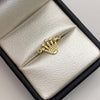 Herraje corona circones blancos Oro amarillo 18k 0,77 Gr / 1,5 Cm