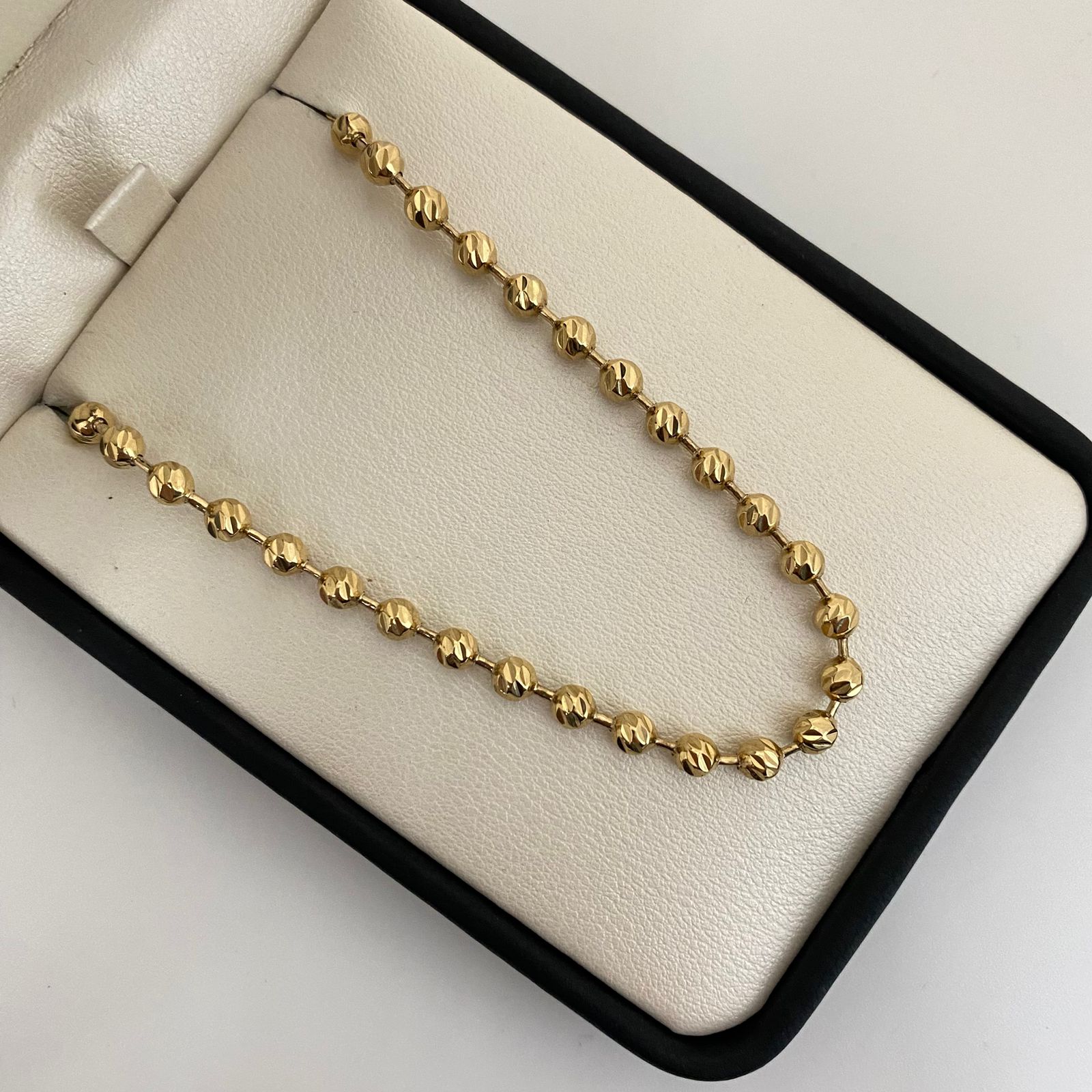 Cadena militra diamantada 4mm  Oro amarillo 18k +1 / 22,00 Gr / 60 cm Broche 0,60