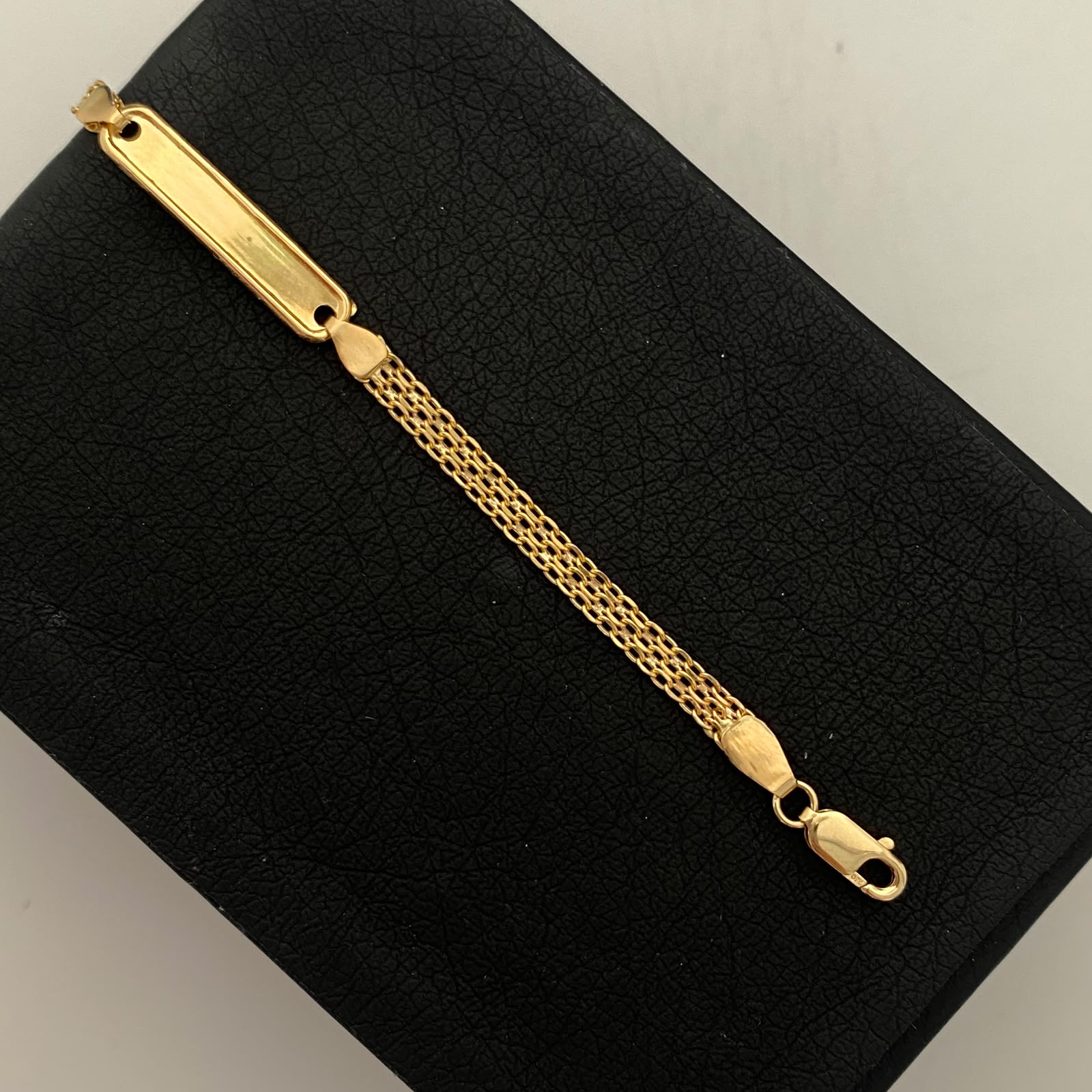 Pulso bebé It Chino Placa Oro amarillo 18k +1 / 2,45 Gr / 3,6 mm / 14 Cm