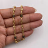 Cadena Gc rustica cauchos negros Oro amarillo 18k 11,75 Gr / 4,1 mm / 60 Cm Broche 0,40