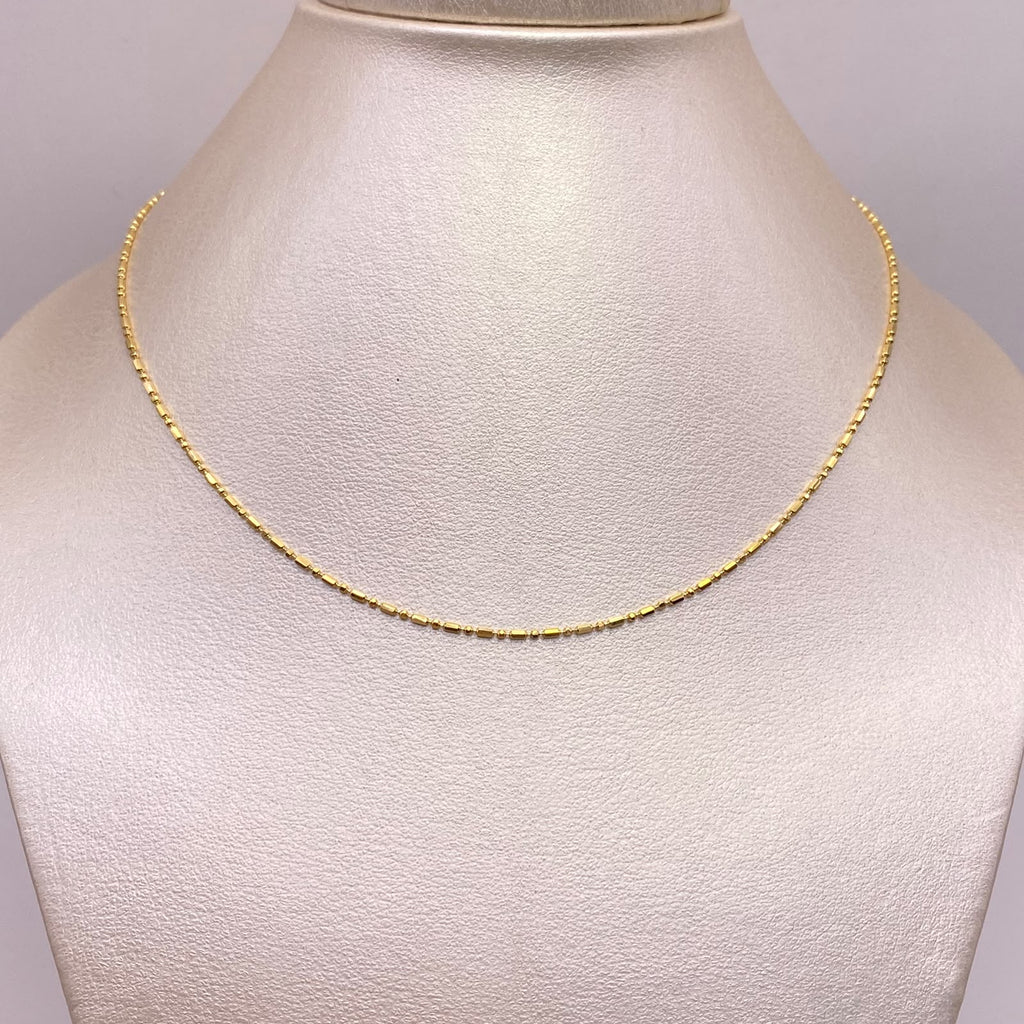 Cadena It Militar especial Oro amarillo 18k +2 / 2,7 Gr / 1,1 mm / 45 Cm