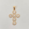 Dije cruz con circones blancos redondos  Oro amarillo 18k 7,8 Gr / 9,2 mm / 5,0 Cm